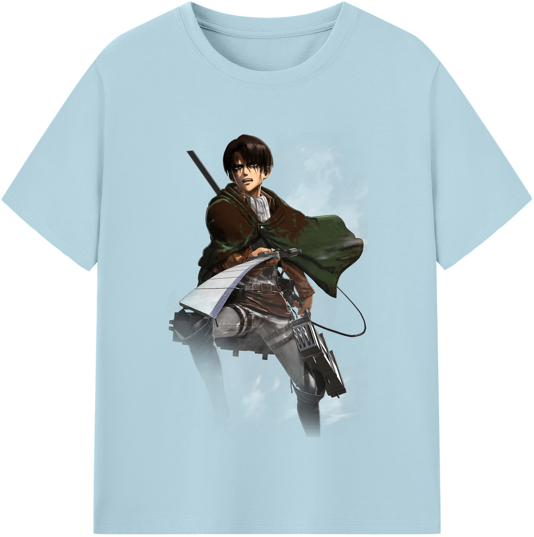 （画像用） 進撃の巨人 リヴァイ·アッカーマン Attack on Titan Levi Ackerman 綿100％半袖Tシャツ（フロントプリント）